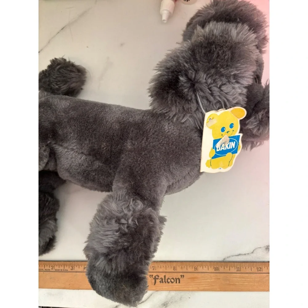 Vintage Dakin Nature Babies Pom Pom Poodle Grey Plush Stuffed Animal 31-1784 NWT